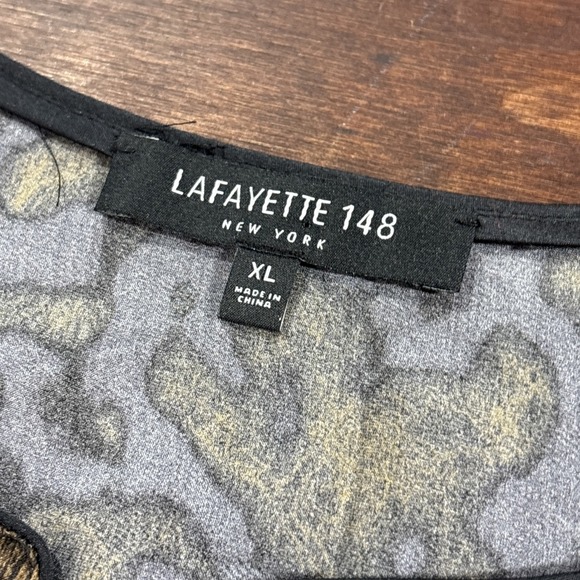 Lafayette 148 New York Black and Brown Patterned Tunic - Picture 7 of 12